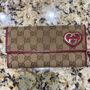 Gucci authentic Monogram Continental Wallet valentines day